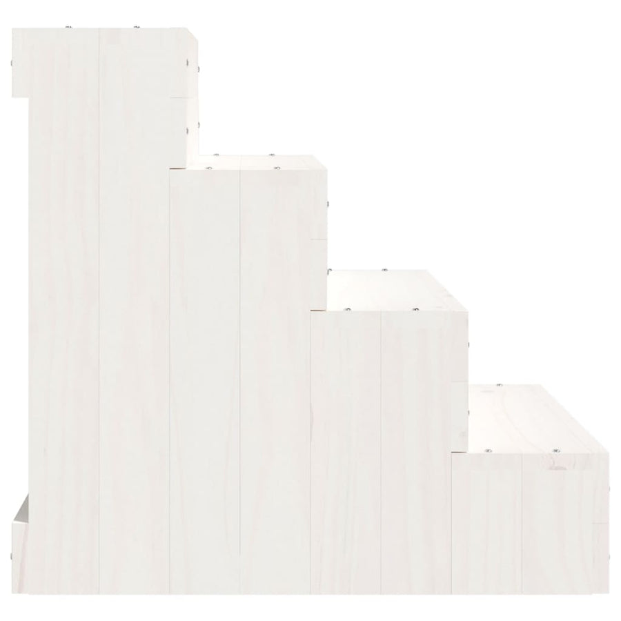 Huisdierentrap 40X49X47 Cm Massief Grenenhout Wit 40 x 49 x 47 cm
