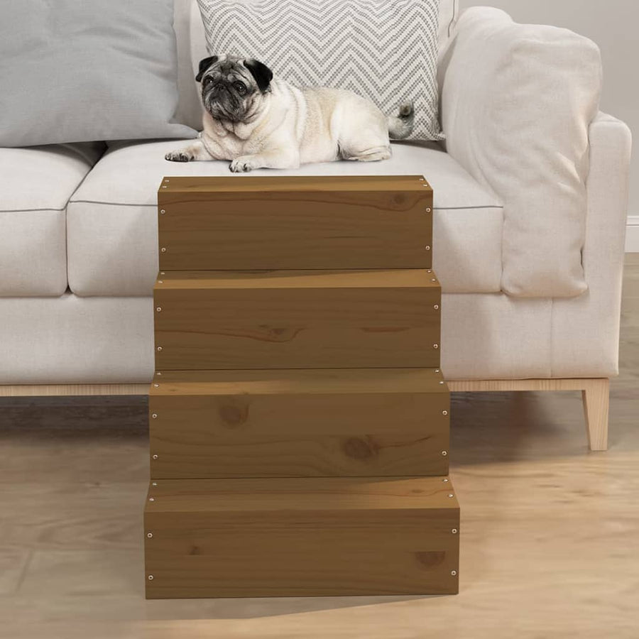 Huisdierentrap Massief Grenenhout 40 x 49 x 47 cm Honingbruin