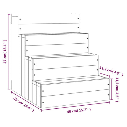 Huisdierentrap Massief Grenenhout 40 x 49 x 47 cm Honingbruin