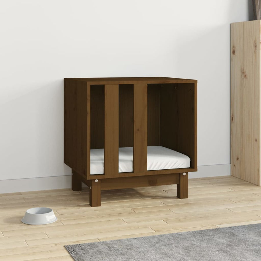 Hondenhok Massief Grenenhout 50 x 40 x 52 cm Honingbruin