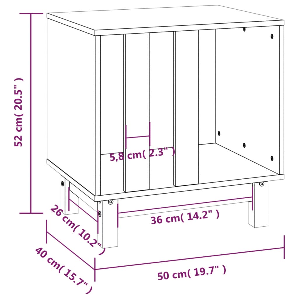 Hondenhok Massief Grenenhout 50 x 40 x 52 cm Honingbruin
