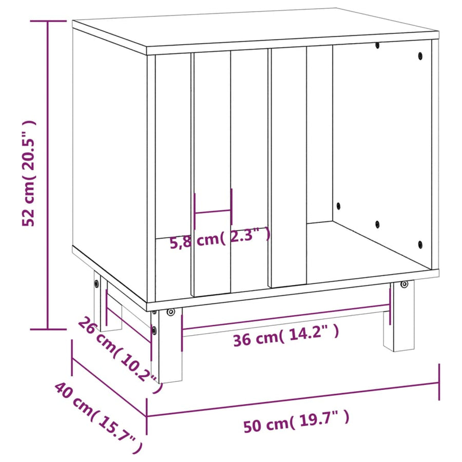 Hondenhok Massief Grenenhout 50 x 40 x 52 cm Honingbruin