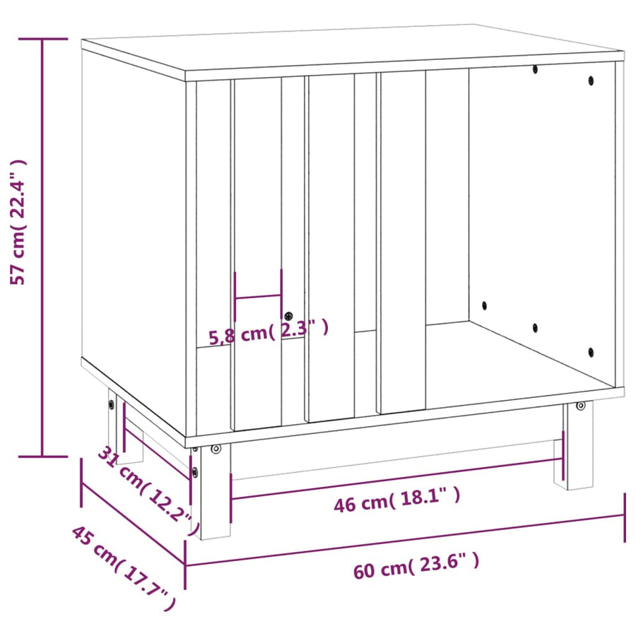 Hondenhok 60X45X57 Cm Massief Grenenhout