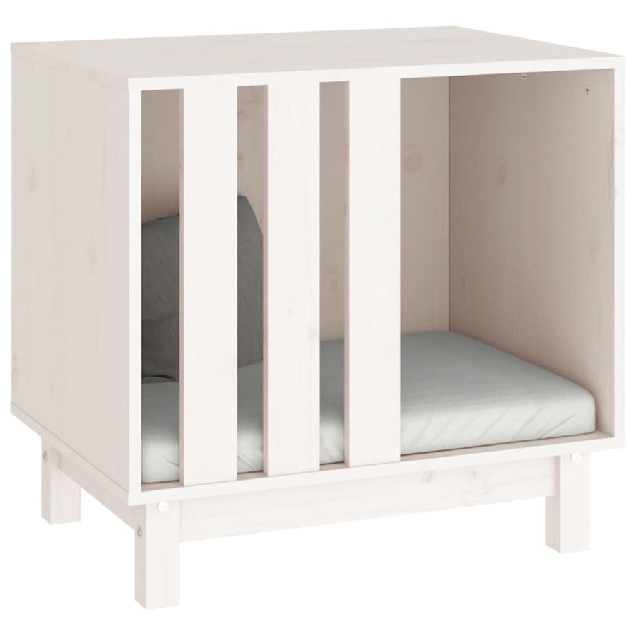Hondenhok Massief Grenenhout 60 x 45 x 57 cm Wit