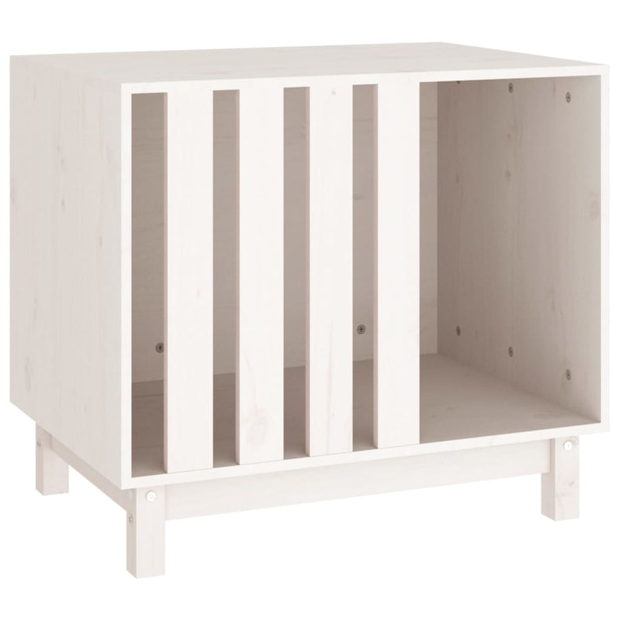 Hondenhok Massief Grenenhout 70 x 50 x 62 cm Wit