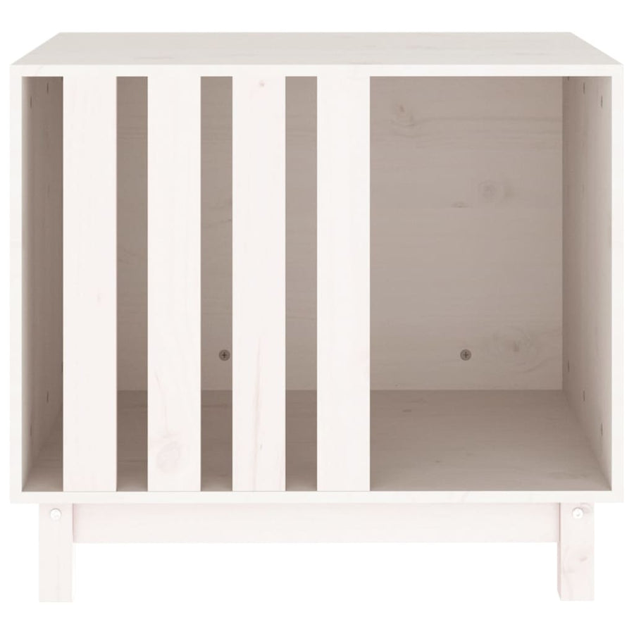 Hondenhok Massief Grenenhout 70 x 50 x 62 cm Wit