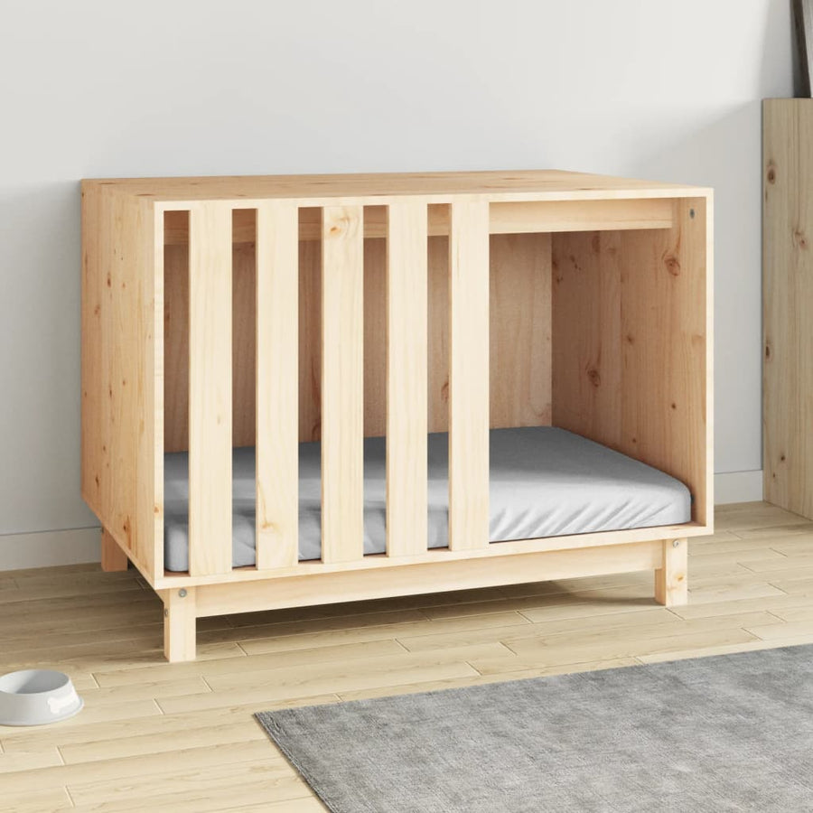 Hondenhok Massief Grenenhout 90 x 60 x 67 cm Naturel