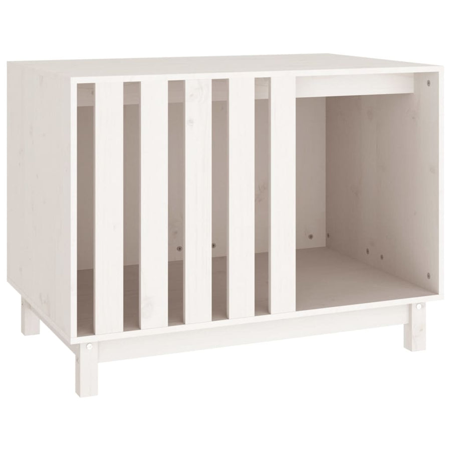Hondenhok Massief Grenenhout 90 x 60 x 67 cm Wit