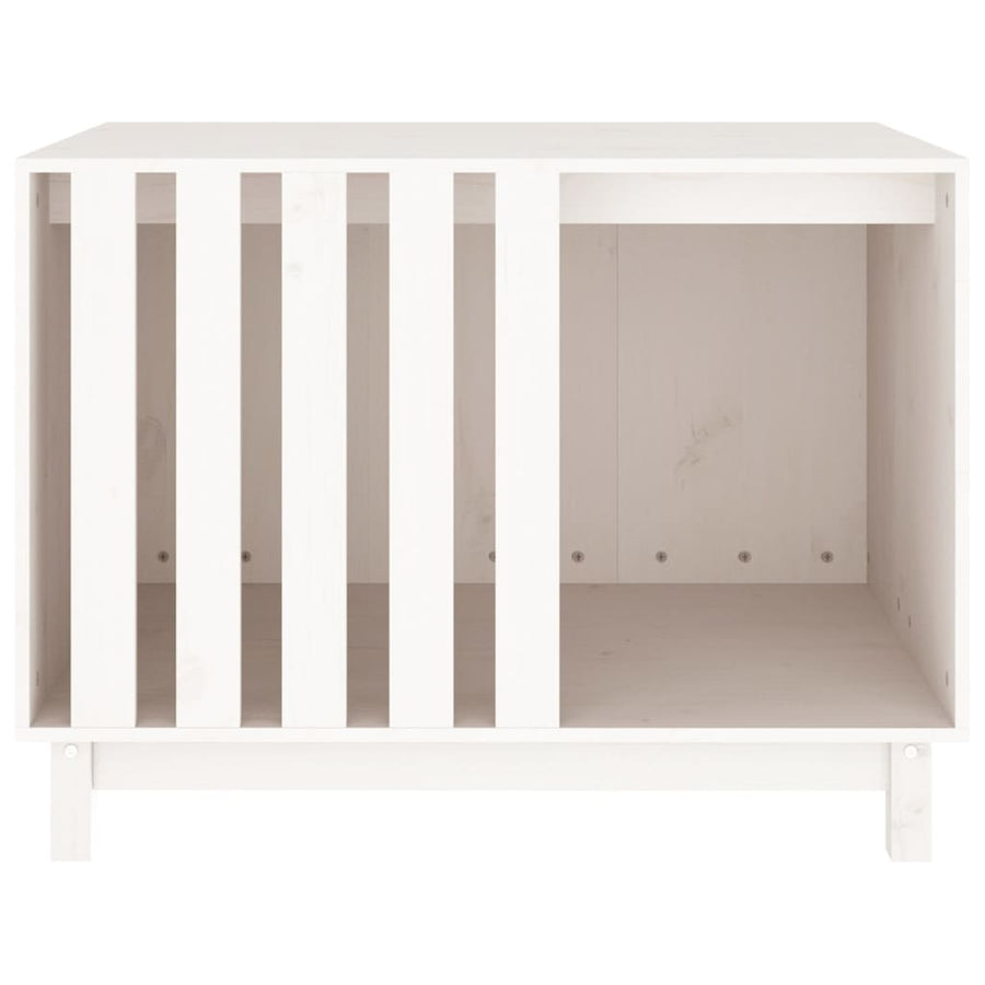 Hondenhok Massief Grenenhout 90 x 60 x 67 cm Wit