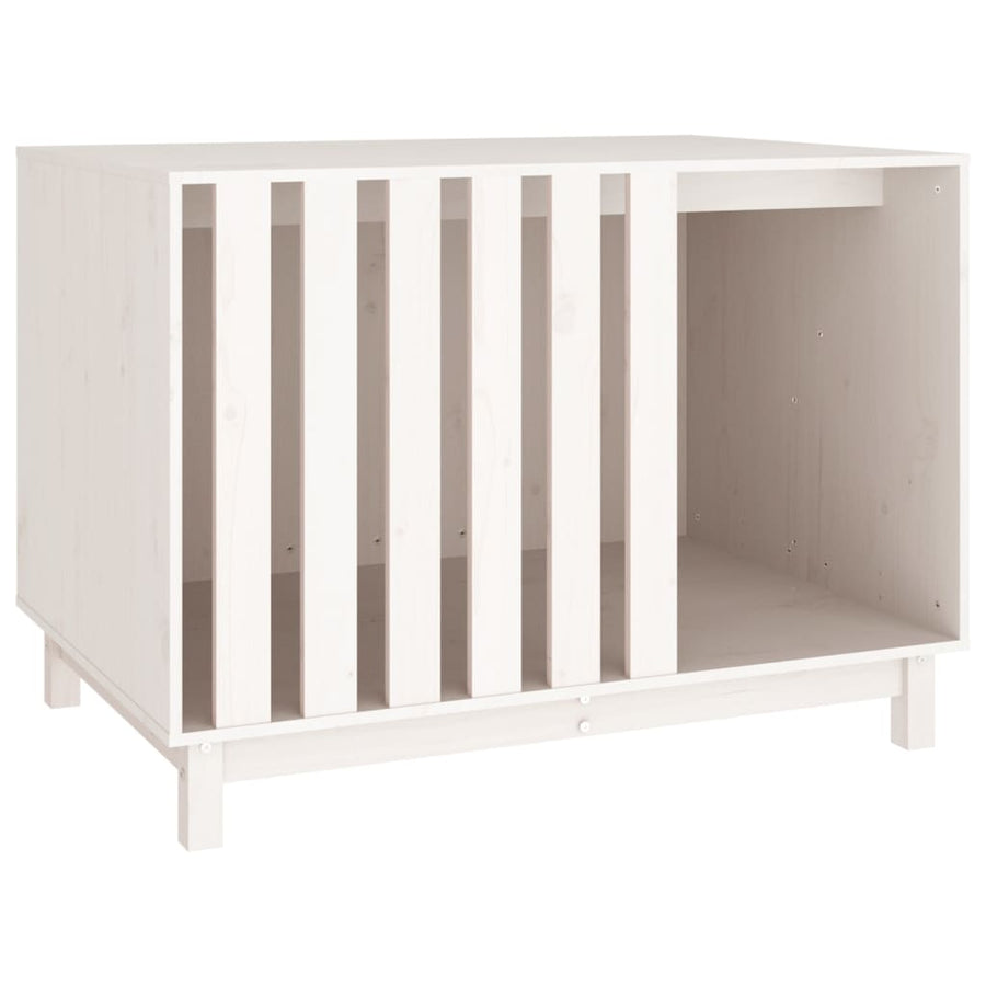 Hondenhok Massief Grenenhout 100 x 70 x 72 cm Wit