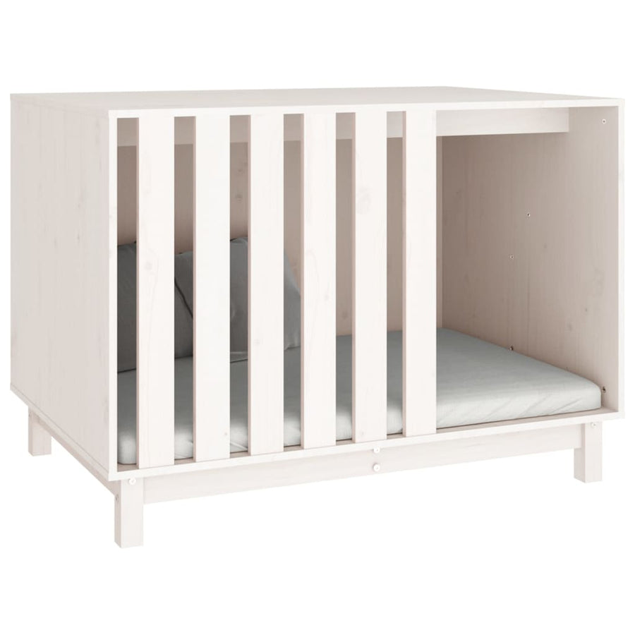 Hondenhok Massief Grenenhout 100 x 70 x 72 cm Wit