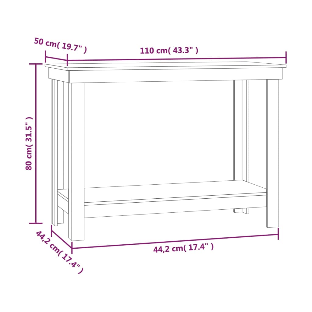 Werkbank Massief Grenenhout 110 x 50 x 80 cm Naturel