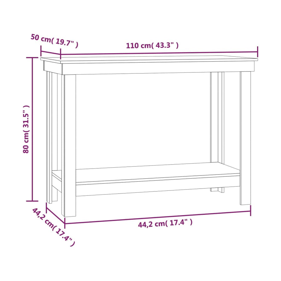 Werkbank 110x50x80 cm massief grenenhout wit 110 x 50 x 80 cm Wit