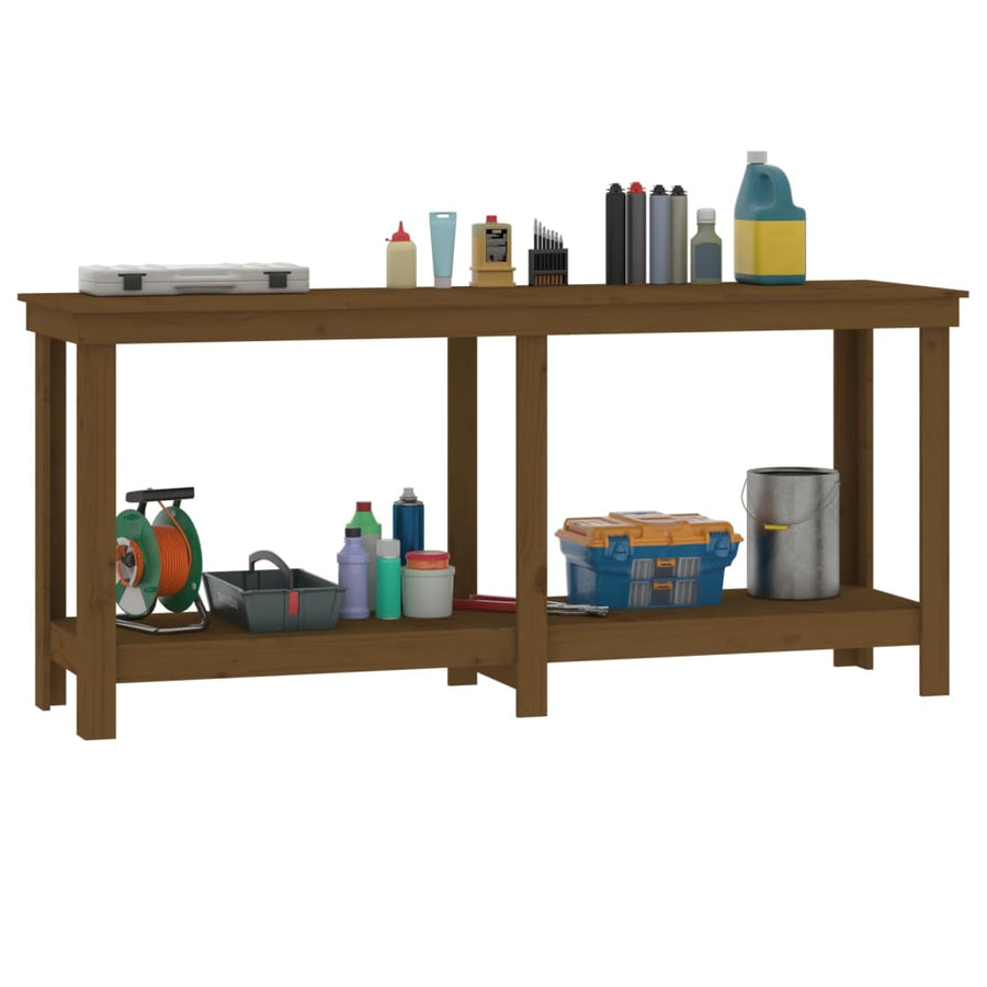 Werkbank 180x50x80 cm massief grenenhout honingbruin 180 x 50 x 80 cm Honingbruin