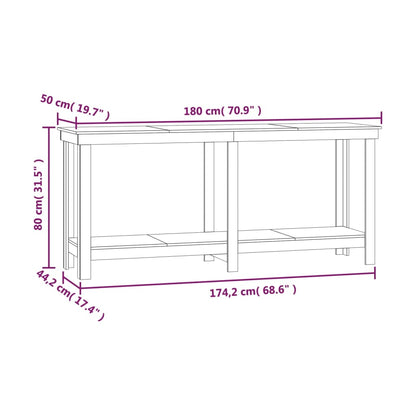 werkbank 180x50x80 cm massief grenenhout zwart 180 x 50 x 80 cm Zwart