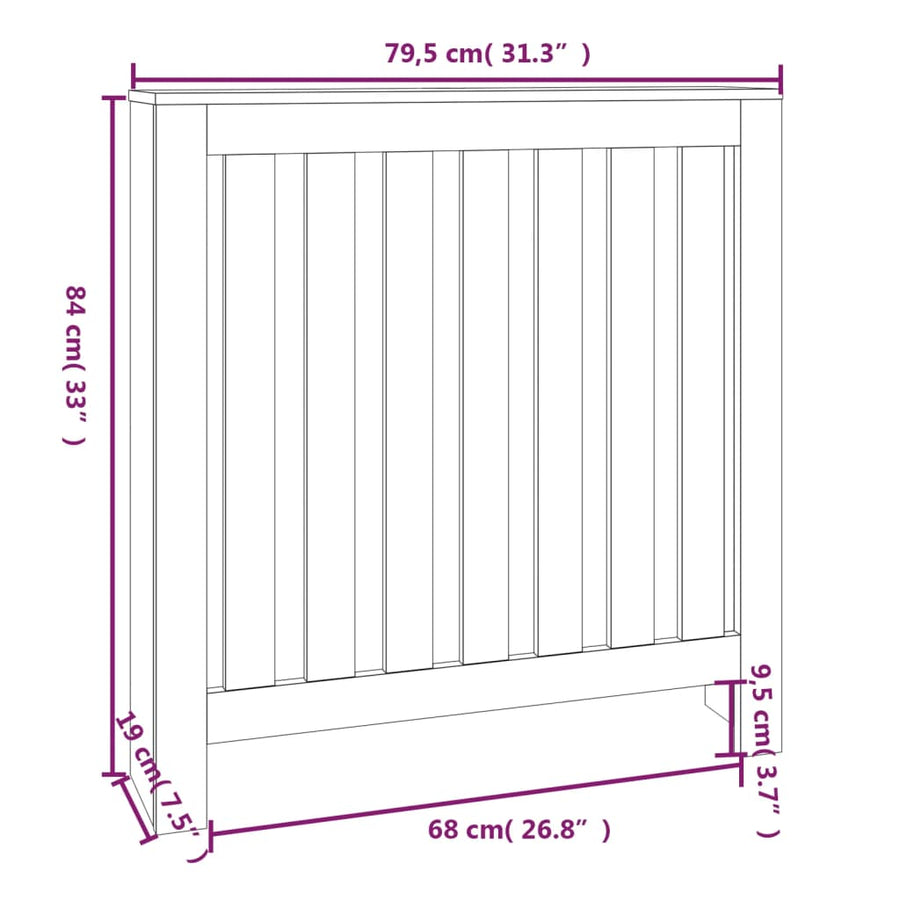 Radiatorombouw 79,5X19X84 Cm Massief Grenenhout Naturel