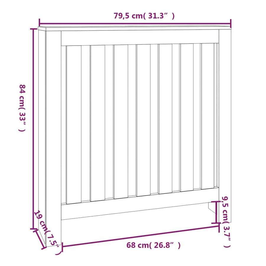 Radiatorombouw 79,5X19X84 Cm Massief Grenenhout Wit Naturel