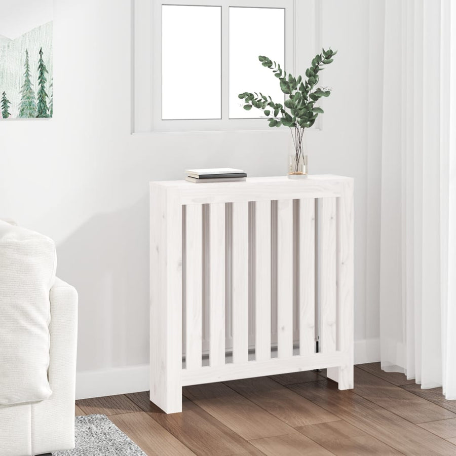 Radiatorombouw 79,5X19X84 Cm Massief Grenenhout Wit Naturel