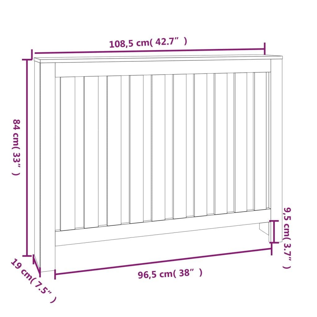 Radiatorombouw 108,5X19X84 Cm Massief Grenenhout Naturel