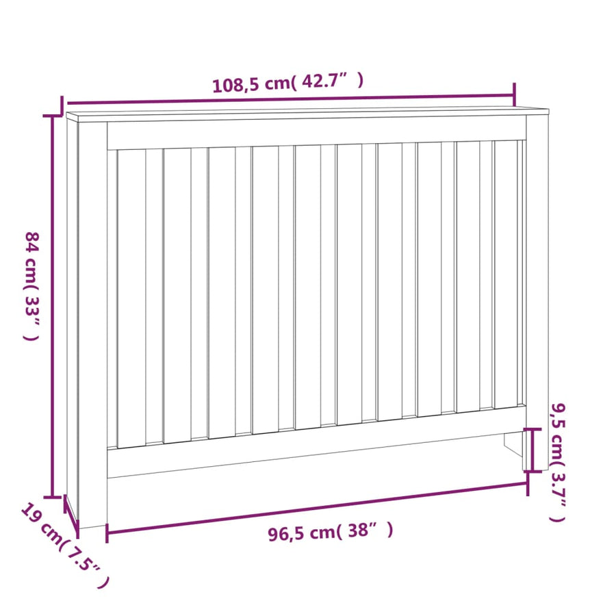 Radiatorombouw 108,5X19X84 Cm Massief Grenenhout Naturel
