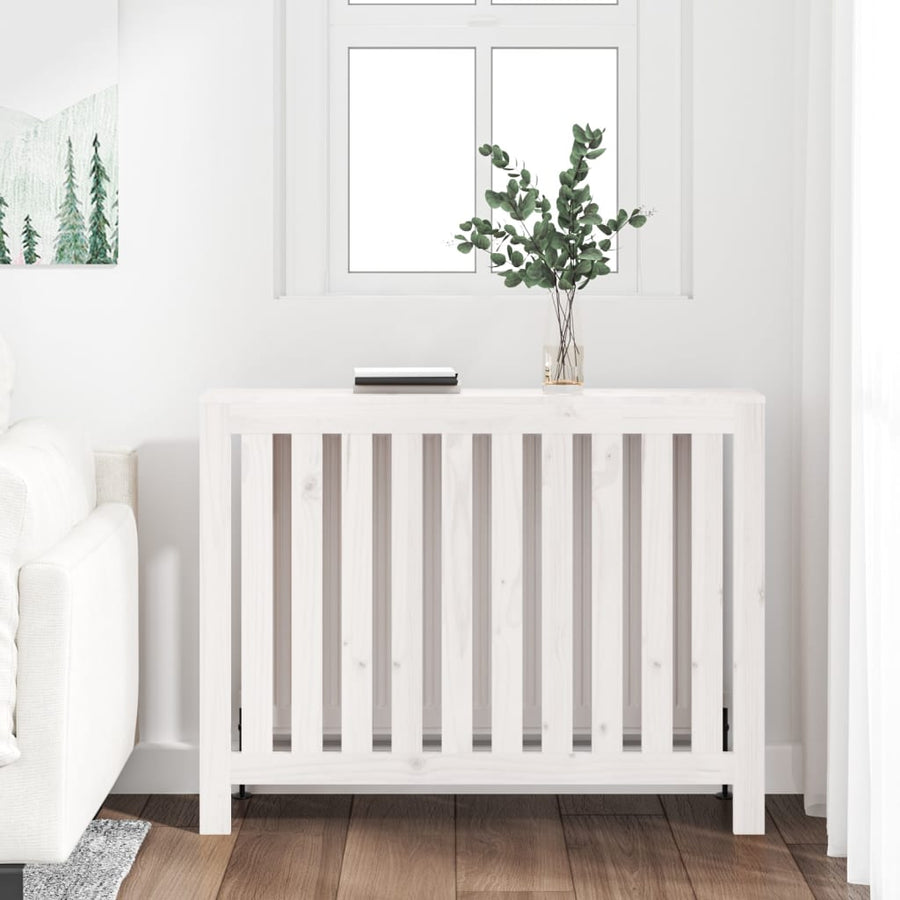 Radiatorombouw 108,5X19X84 Cm Massief Grenenhout Wit Naturel