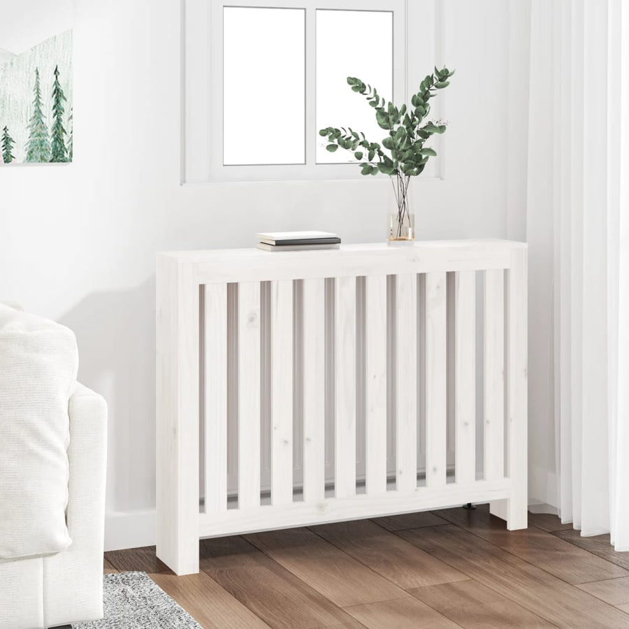 Radiatorombouw 108,5X19X84 Cm Massief Grenenhout Wit Naturel