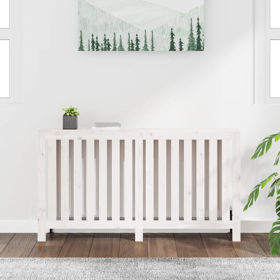 Radiatorombouw 153X19X84 Cm Massief Grenenhout Wit Naturel