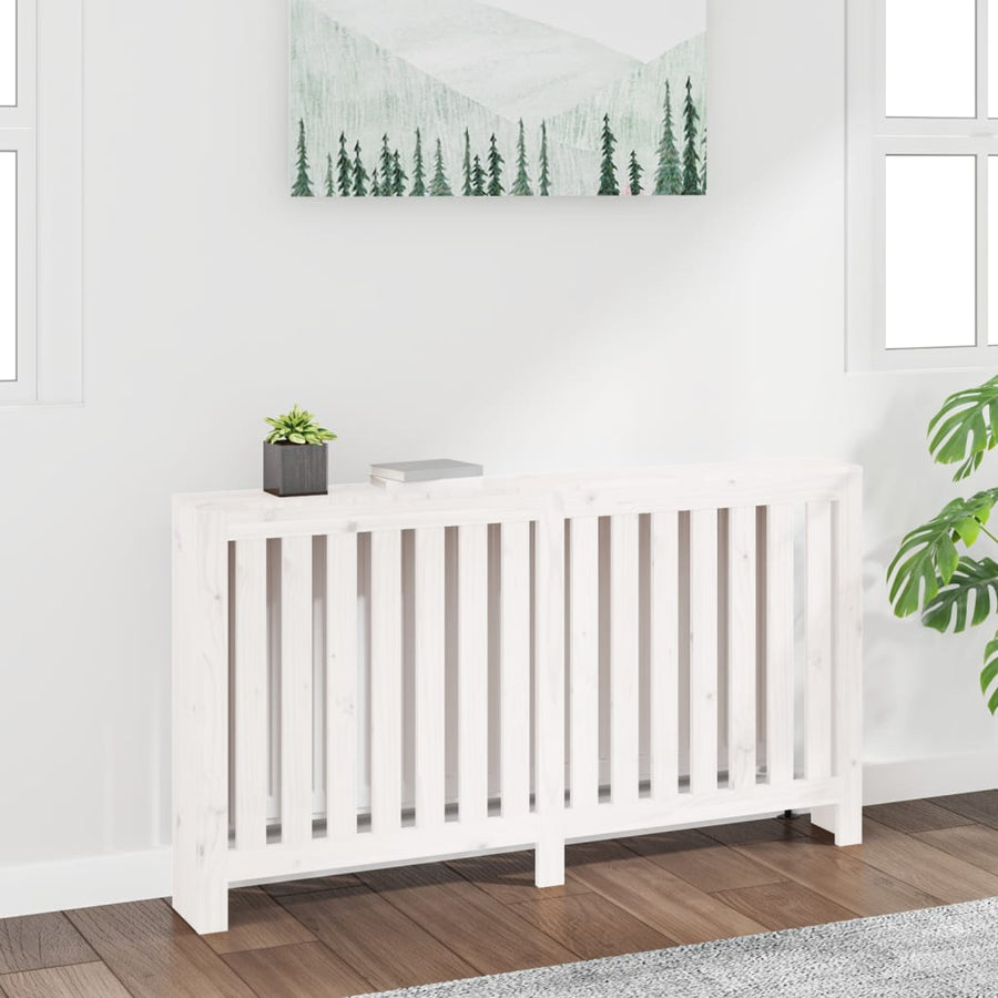 Radiatorombouw 153X19X84 Cm Massief Grenenhout Wit Naturel