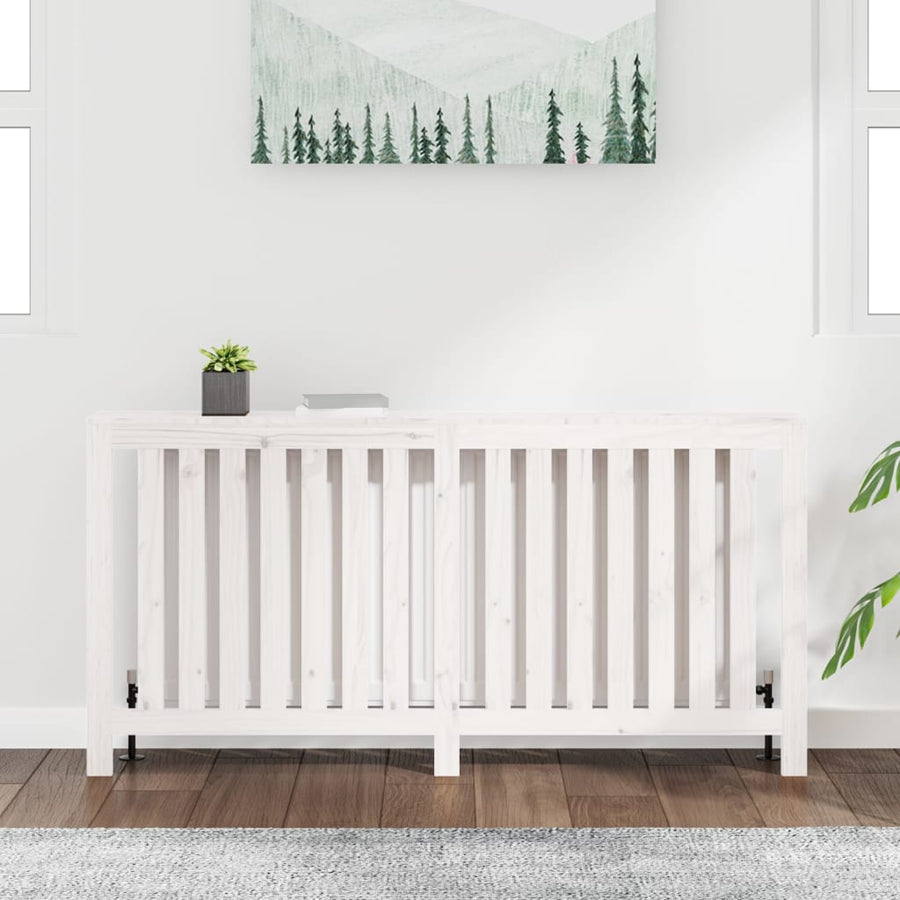 Radiatorombouw 169X19X84 Cm Massief Grenenhout Wit Naturel