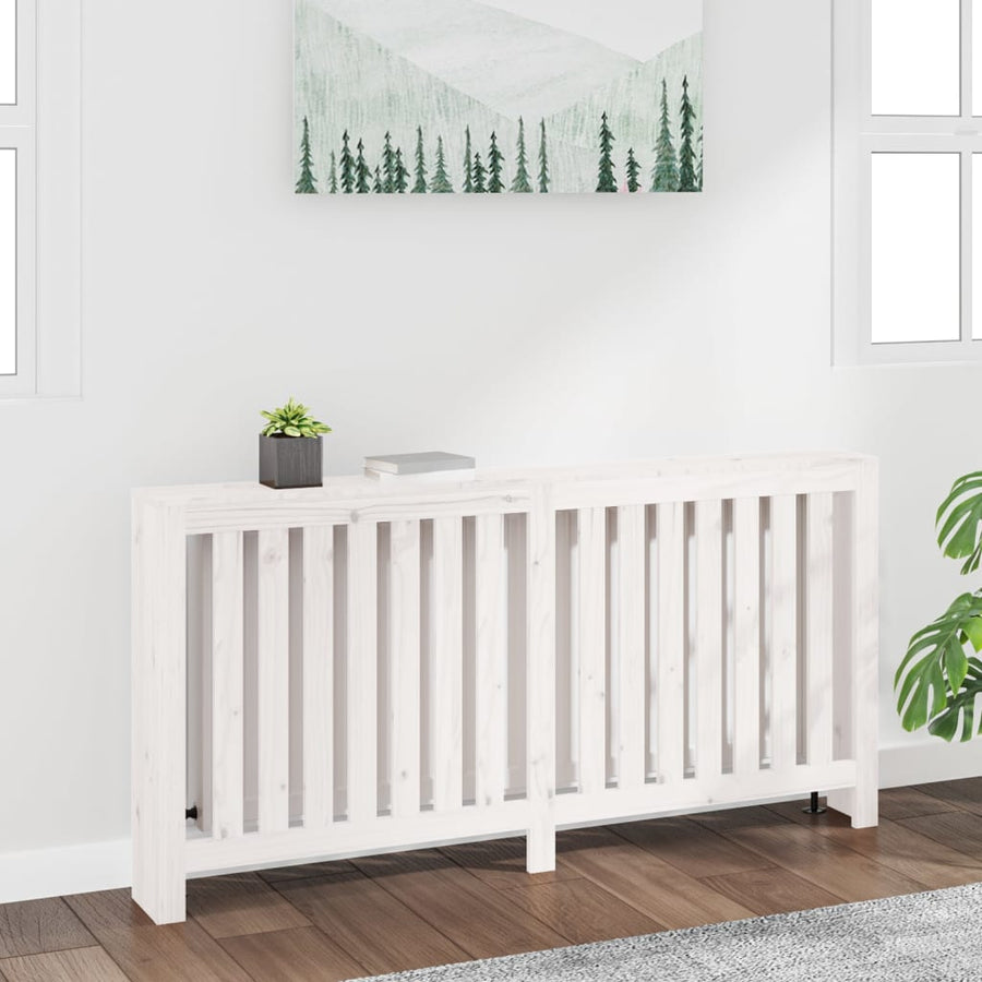 Radiatorombouw 169X19X84 Cm Massief Grenenhout Wit Naturel