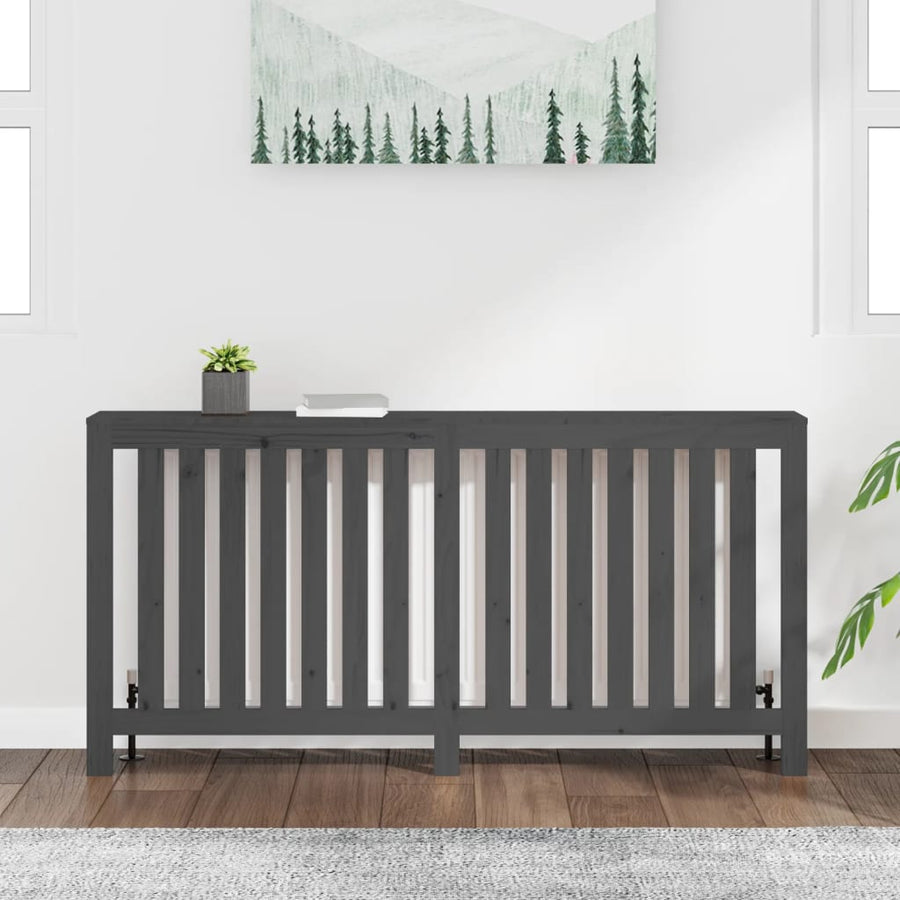 Radiatorombouw Massief Grenenhout 169 x 19 x 84 cm Grijs