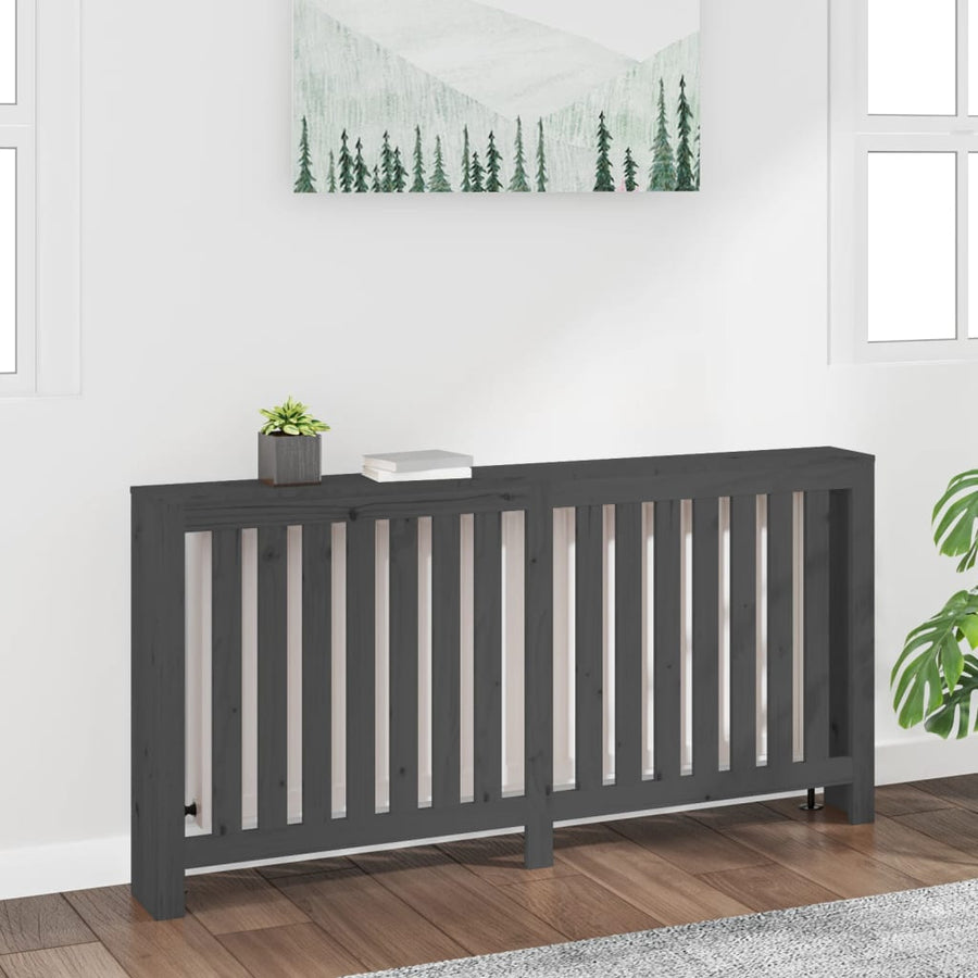 Radiatorombouw Massief Grenenhout 169 x 19 x 84 cm Grijs