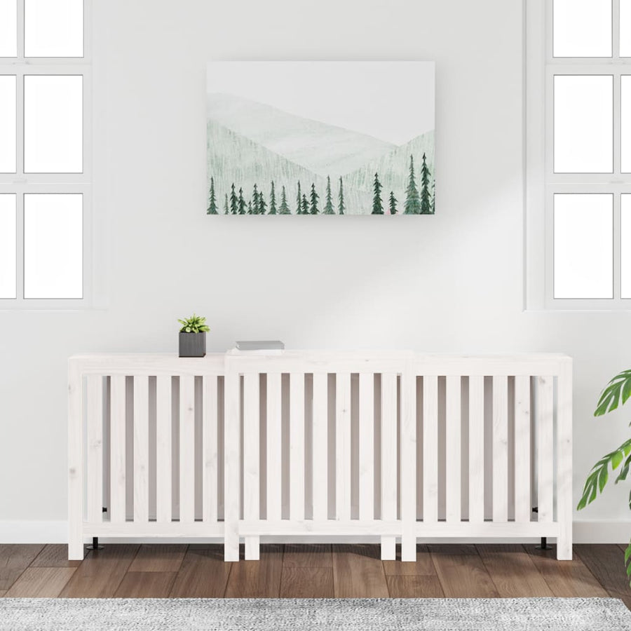 Radiatorombouw 210X21X85 Cm Massief Grenenhout Wit