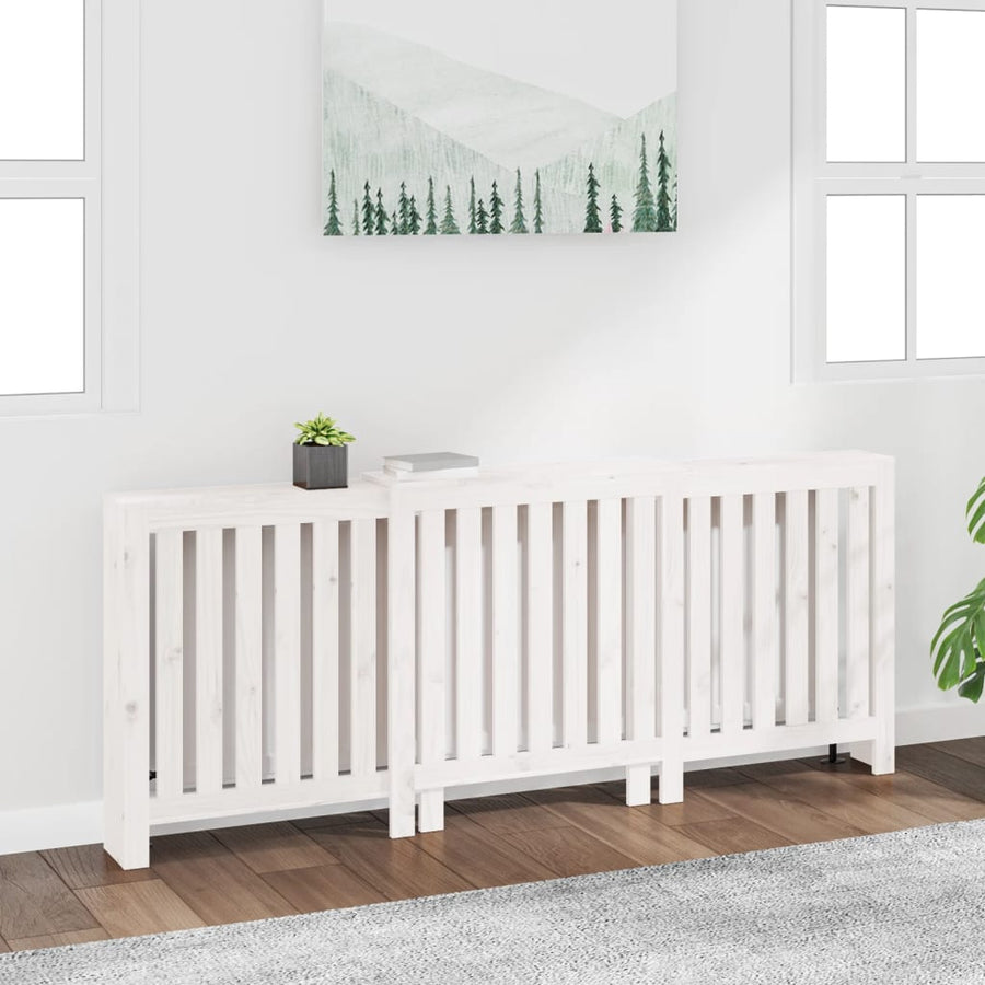 Radiatorombouw 210X21X85 Cm Massief Grenenhout Wit