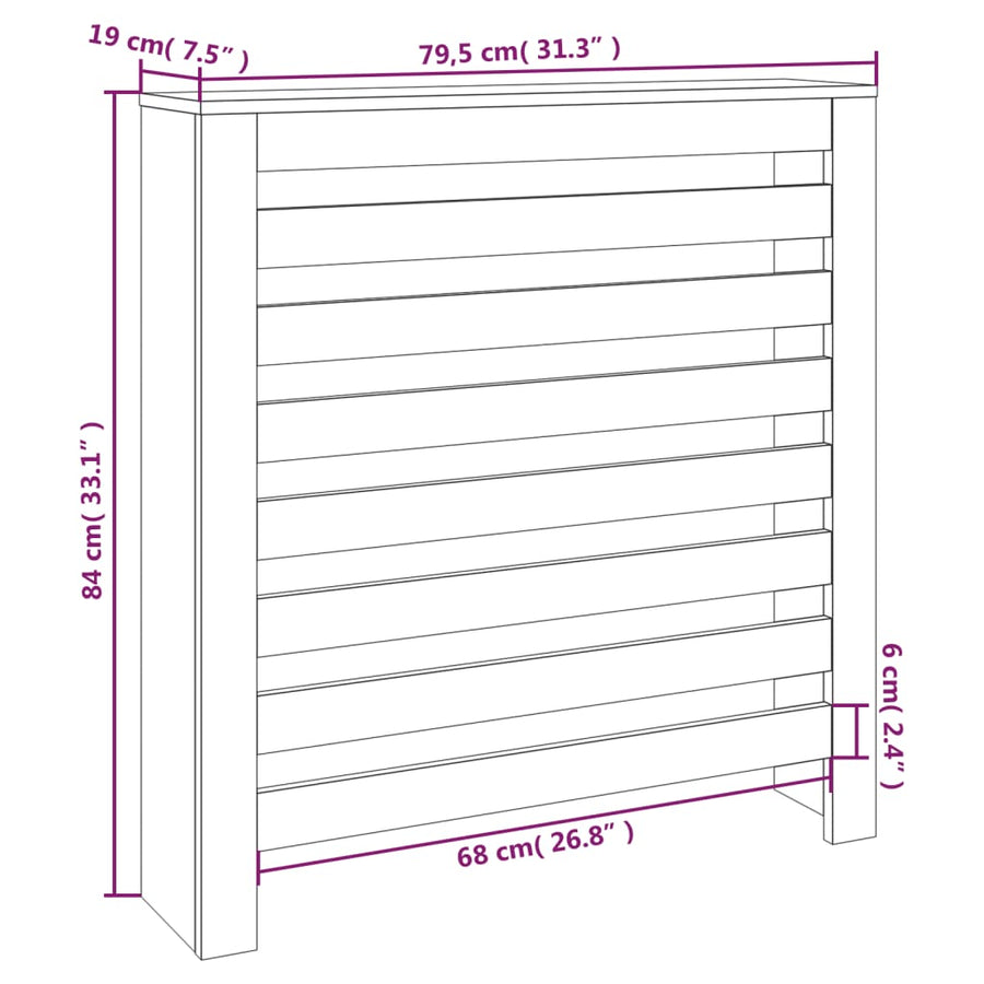 Radiatorombouw 79,5X19X84 Cm Massief Grenenhout Wit
