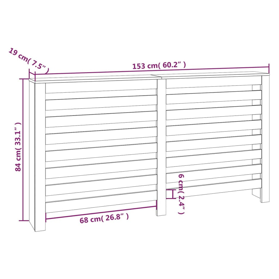 Radiatorombouw 153X19X84 Cm Massief Grenenhout