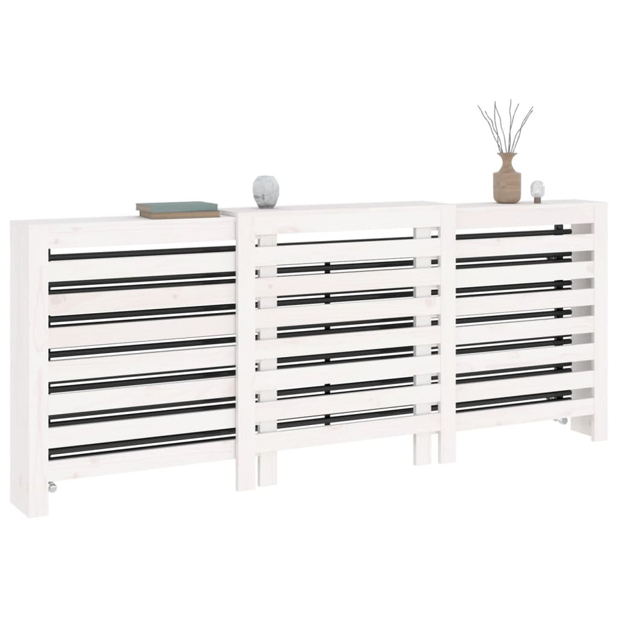 Radiatorombouw 210X21X85 Cm Massief Grenenhout Wit