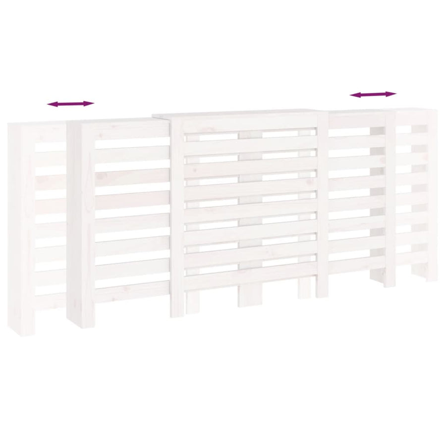 Radiatorombouw 210X21X85 Cm Massief Grenenhout Wit