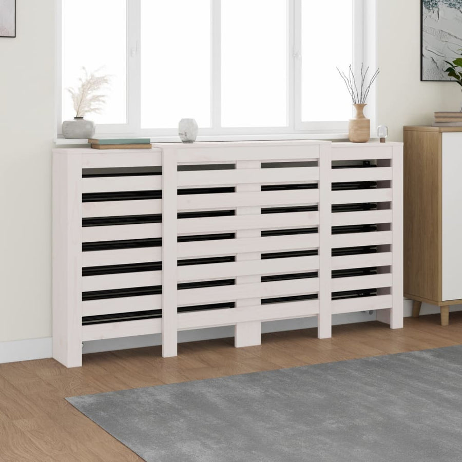 Radiatorombouw 210X21X85 Cm Massief Grenenhout Wit