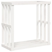 Houtblokhouder 108X52X106 Cm Massief Grenenhout Wit 108 x 52 x 106 cm