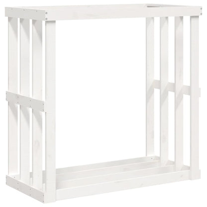 Houtblokhouder 108X52X106 Cm Massief Grenenhout Wit 108 x 52 x 106 cm
