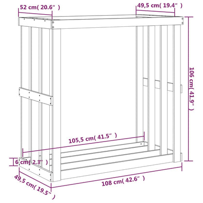 Houtblokhouder 108X52X106 Cm Massief Grenenhout Wit 108 x 52 x 106 cm