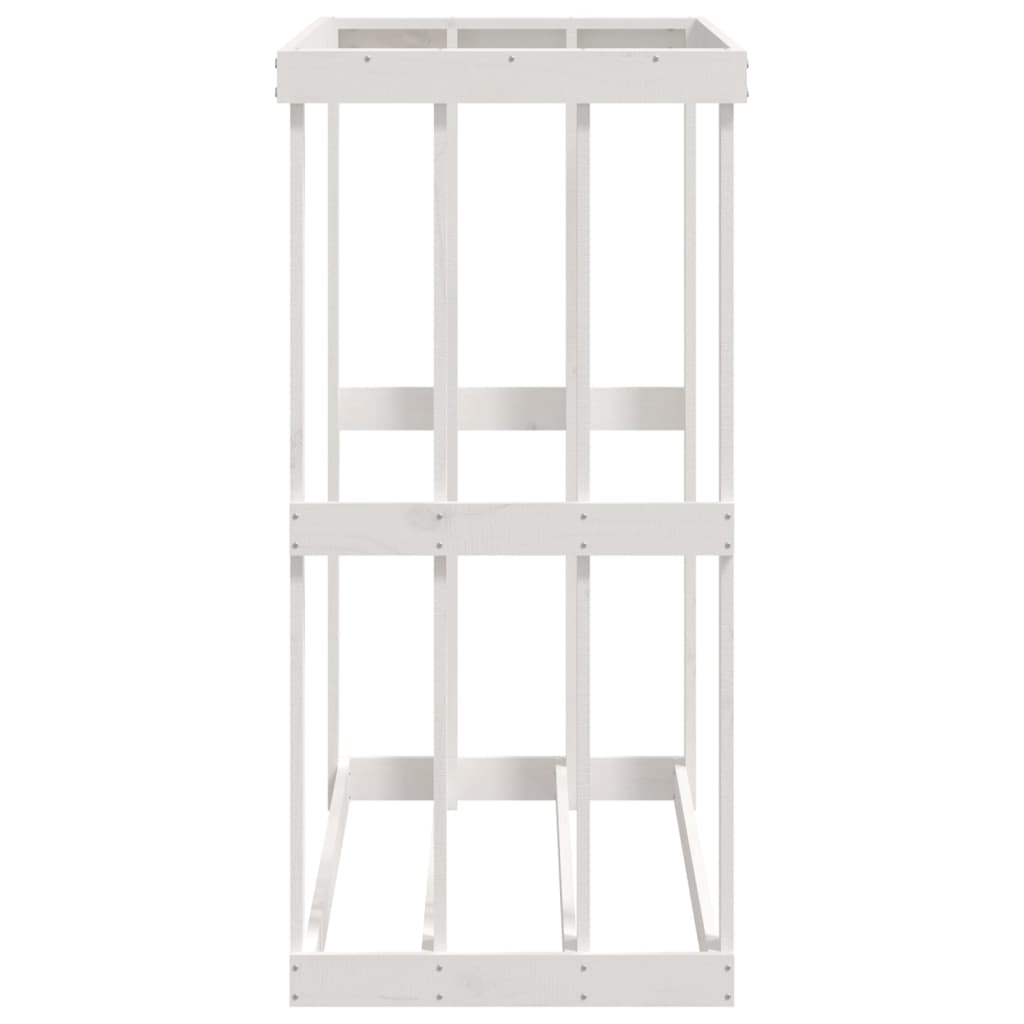 Houtblokhouder 108X52X106 Cm Massief Grenenhout Wit 108 x 52 x 106 cm