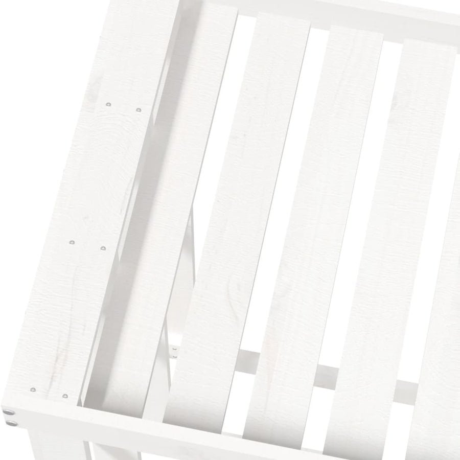 Houtblokhouder 108X52X106 Cm Massief Grenenhout Wit 108 x 52 x 106 cm