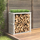 Houtblokhouder 108x52x106 cm massief grenenhout wit
