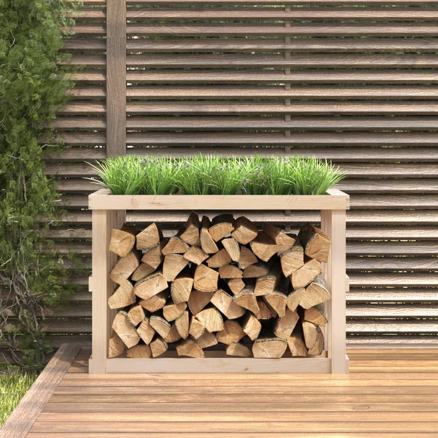 Houtblokhouder Massief Grenenhout 108 x 52 x 74 cm Naturel