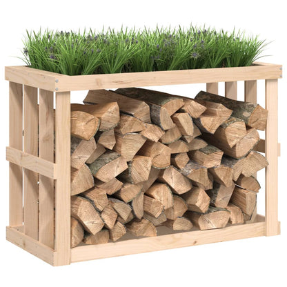 Houtblokhouder Massief Grenenhout 108 x 52 x 74 cm Naturel