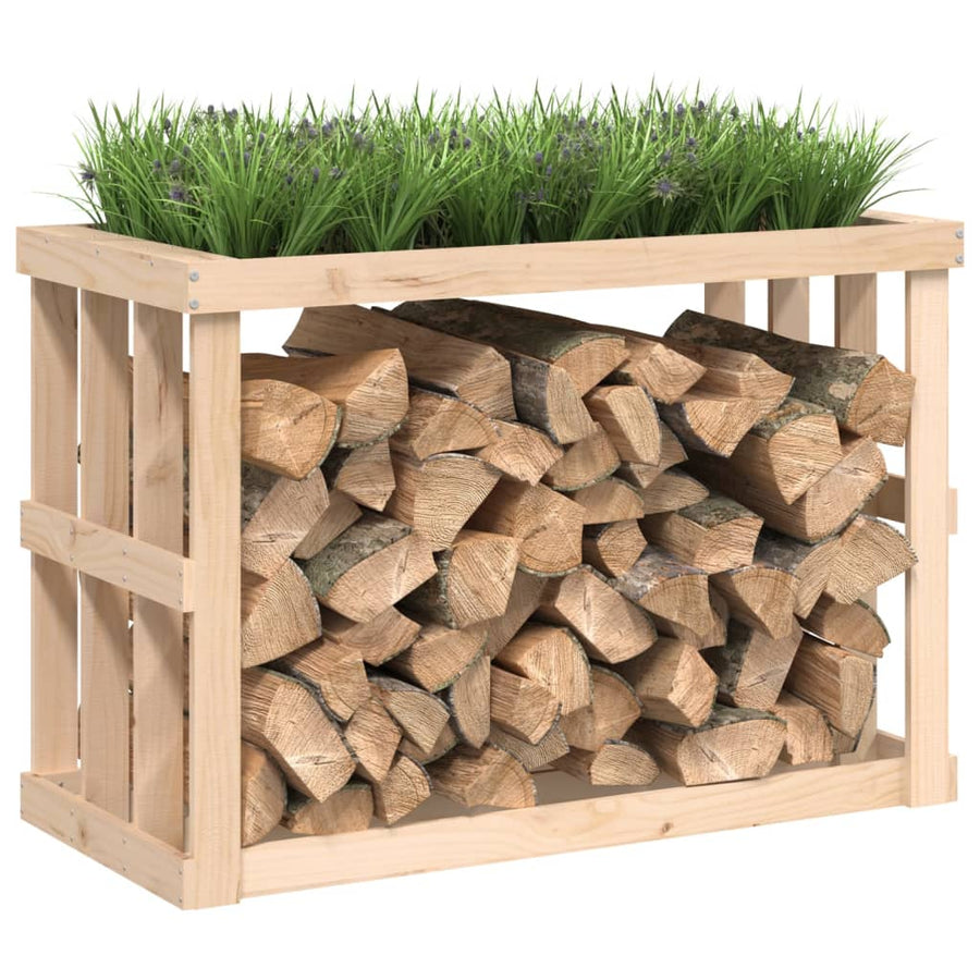 Houtblokhouder Massief Grenenhout 108 x 52 x 74 cm Naturel