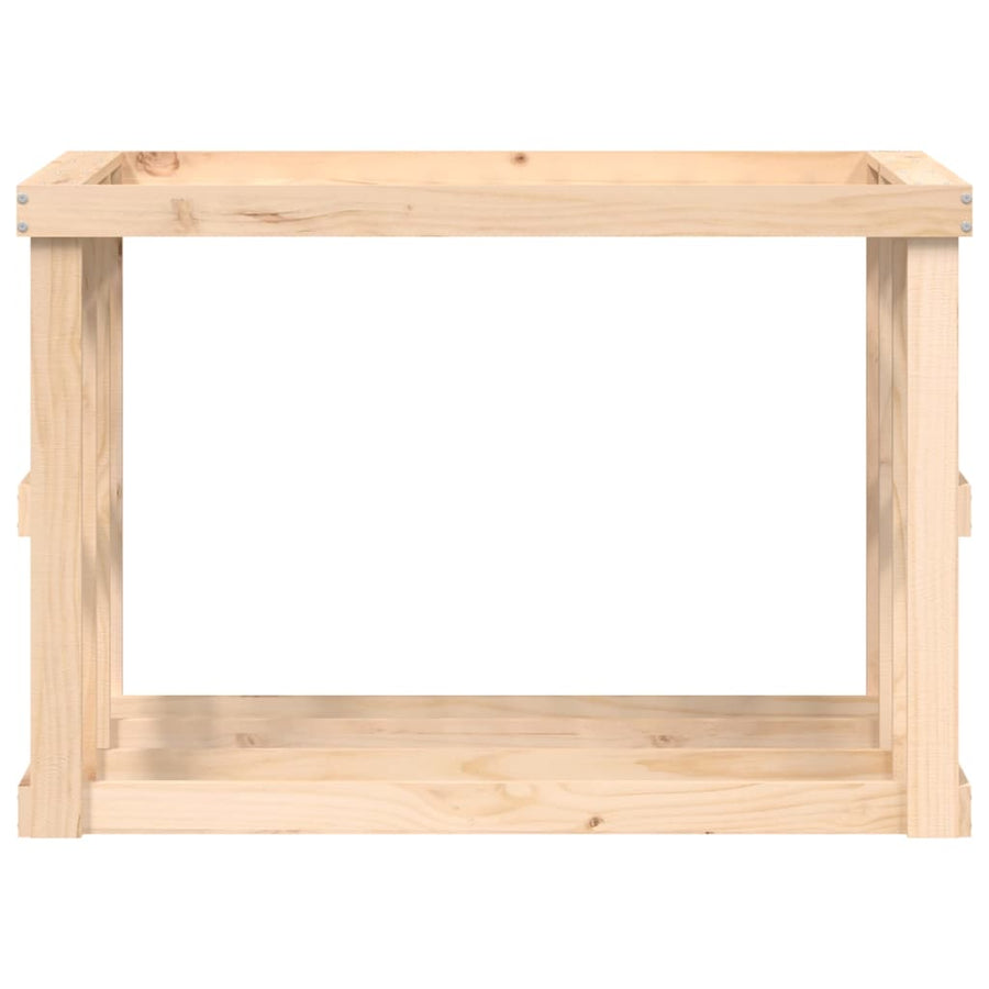 Houtblokhouder Massief Grenenhout 108 x 52 x 74 cm Naturel