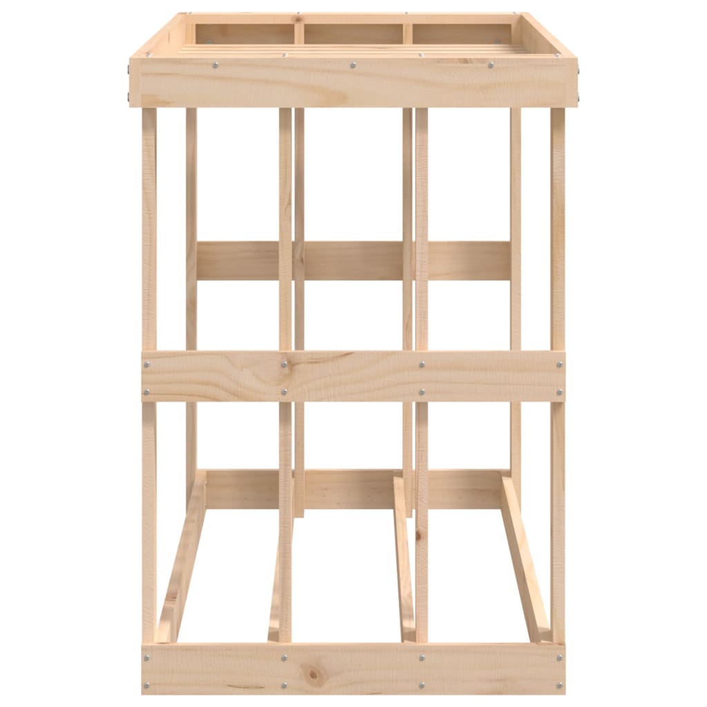 Houtblokhouder Massief Grenenhout 108 x 52 x 74 cm Naturel